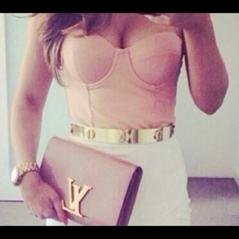 Pink Strapless Corset Bodysuit